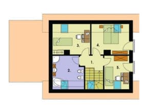 Rzut projektu SEVILLA szkielet drewniany - Rzut poddasza