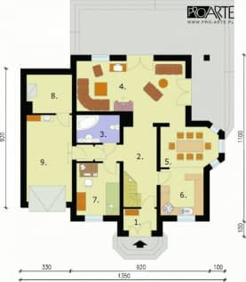 Rzut projektu CASABLANCA szkielet drewniany - Rzut przyziemia