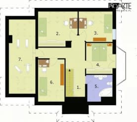Rzut projektu CASABLANCA szkielet drewniany - Rzut poddasza