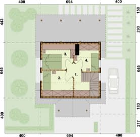 Rzut projektu ORLEAN 4 szkielet drewniany dom letniskowy z poddaszem użytkowym - Rzut poddasza