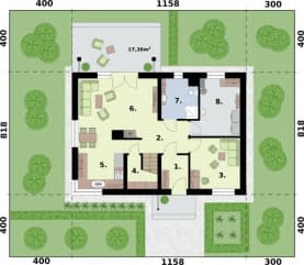 Rzut projektu TRYPOLIS 5 - Rzut przyziemia