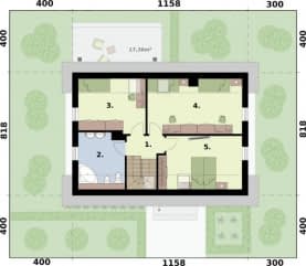 Rzut projektu TRYPOLIS 5 - Rzut poddasza