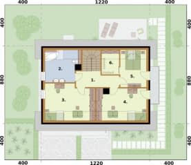Rzut projektu RIO 2 szkielet drewniany - Rzut poddasza