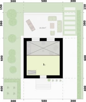 Rzut projektu LIDO A OC letniskowy, ocieplony na zgłoszenie do 35m2 - Rzut poddasza nieużytkowego
