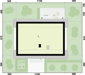 Rzut projektu TRYPOLIS 7 szkielet drewniany - Rzut strychu