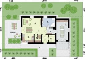 Rzut projektu VELVA 2 - Rzut przyziemia