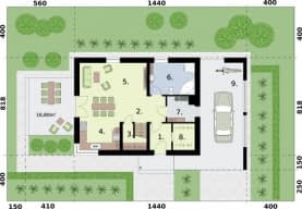 Rzut projektu VELVA 3 - Rzut przyziemia