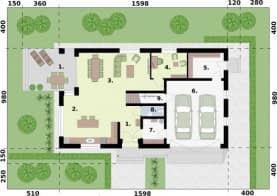 Rzut projektu TORINO - Rzut przyziemia