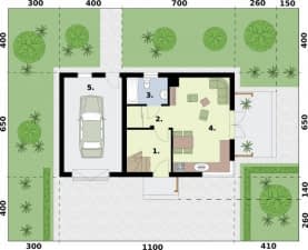 Rzut projektu ORLEAN 7A dom letniskowy - Rzut przyziemia