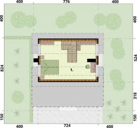 Rzut projektu BARI C szkielet drewniany, dom mieszkalny, całoroczny - Rzut poddasza