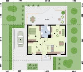 Rzut projektu BARBADOS 2 C dom mieszkalny, całoroczny - Rzut przyziemia