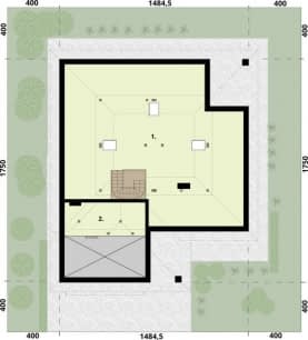Rzut projektu ALEXANDRIA 2 - Rzut strychu