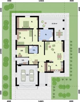 Rzut projektu ALEXANDRIA 3 - Rzut przyziemia