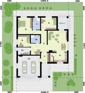 Rzut projektu ALEXANDRIA 4 - Rzut przyziemia