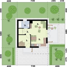 Rzut projektu ORLEAN 7 C dom mieszkalny, całoroczny - Rzut przyziemia