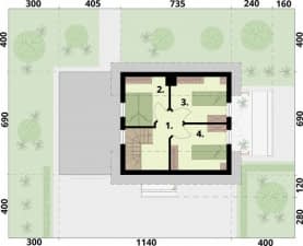 Rzut projektu ORLEAN 7A C dom mieszkalny, całoroczny - Rzut poddasza