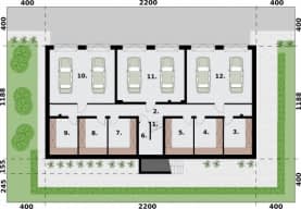 Rzut projektu SAN PEDRO 2 - budynek wielorodzinny z balkonami - Rzut piwnic