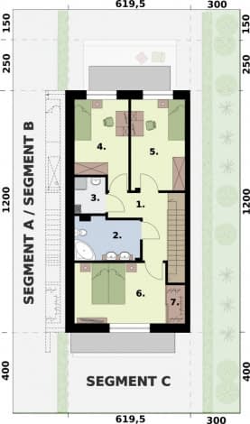 Rzut projektu ALTEA - dom szeregowy, segment C - SEGMENT C - rzut piętra