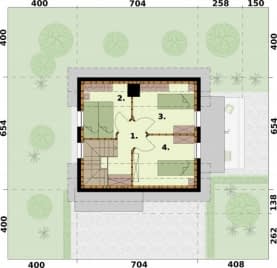 Rzut projektu ORLEAN 7 C dom mieszkalny, całoroczny szkielet drewniany - Rzut poddasza