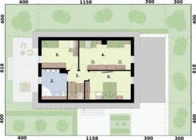 Rzut projektu TRYPOLIS 8 - Wariant A - rzut poddasza