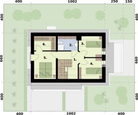 Rzut projektu ORLEAN 8 dom letniskowy - Rzut poddasza