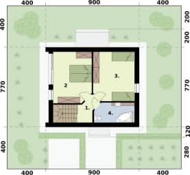 Rzut projektu LA PAMPA 2 - na zgłoszenie do 70m2 - Rzut poddasza