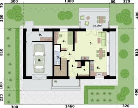 Rzut projektu SEVILLA 5A - Rzut przyziemia