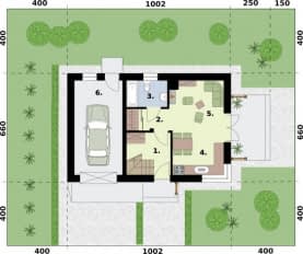 Rzut projektu ORLEAN 9 dom letniskowy - Rzut przyziemia