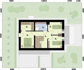 Rzut projektu ORLEAN 9 dom letniskowy - Rzut poddasza