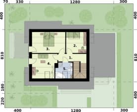 Rzut projektu SANTORINI A - Rzut poddasza