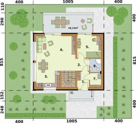 Rzut projektu MONZA 2 OZE szkielet drewniany - Rzut przyziemia