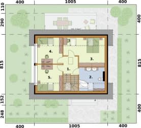 Rzut projektu MONZA 2 OZE szkielet drewniany - Rzut poddasza