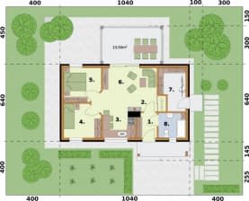 Rzut projektu MIAMI 2 C szkielet drewniany dom mieszkalny, całoroczny - Rzut przyziemia