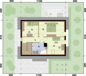 Rzut projektu SAMOS szkielet drewniany - Rzut poddasza