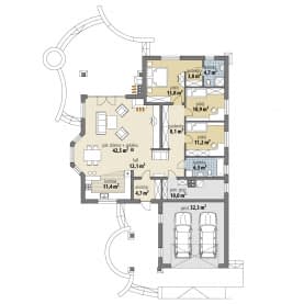 Rzut projektu Afrodyta - Parter