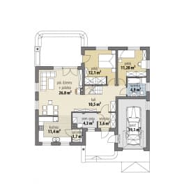 Rzut projektu Agaton - Parter