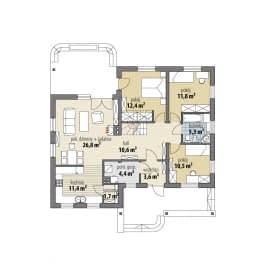 Rzut projektu Agis II - Parter