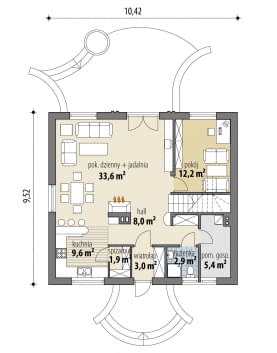 Rzut projektu Amazonka III - Parter