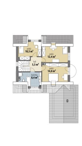 Rzut projektu Amon - Poddasze