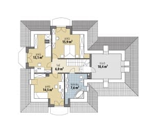 Rzut projektu Ariadna II - Poddasze