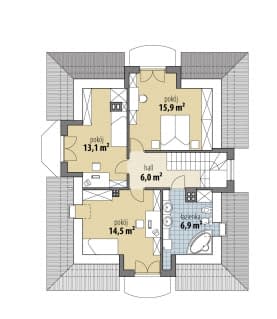Rzut projektu Ariadna III - Poddasze