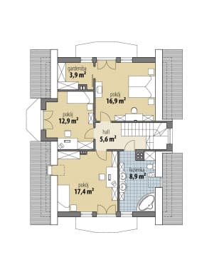 Rzut projektu Aridela III - Poddasze