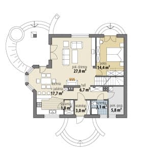 Rzut projektu Arkadia III - Parter