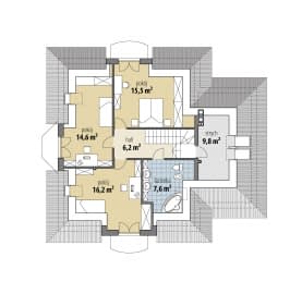 Rzut projektu Artur - Poddasze