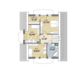 Rzut projektu Atlanta Nowa III - Poddasze