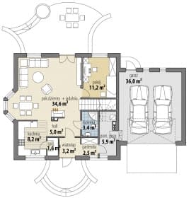 Rzut projektu Atreusz Nowy II - Parter