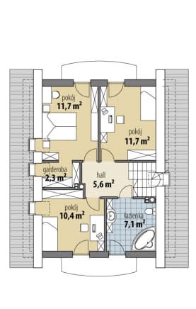 Rzut projektu Aurelia III - Poddasze
