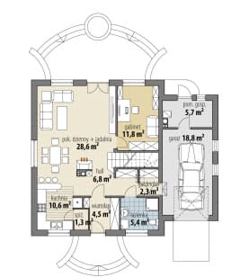 Rzut projektu Aureliusz - Parter