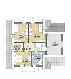 Rzut projektu Aureliusz - Poddasze