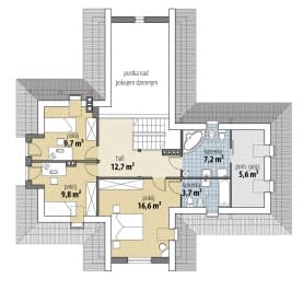 Rzut projektu Brygida II - Poddasze